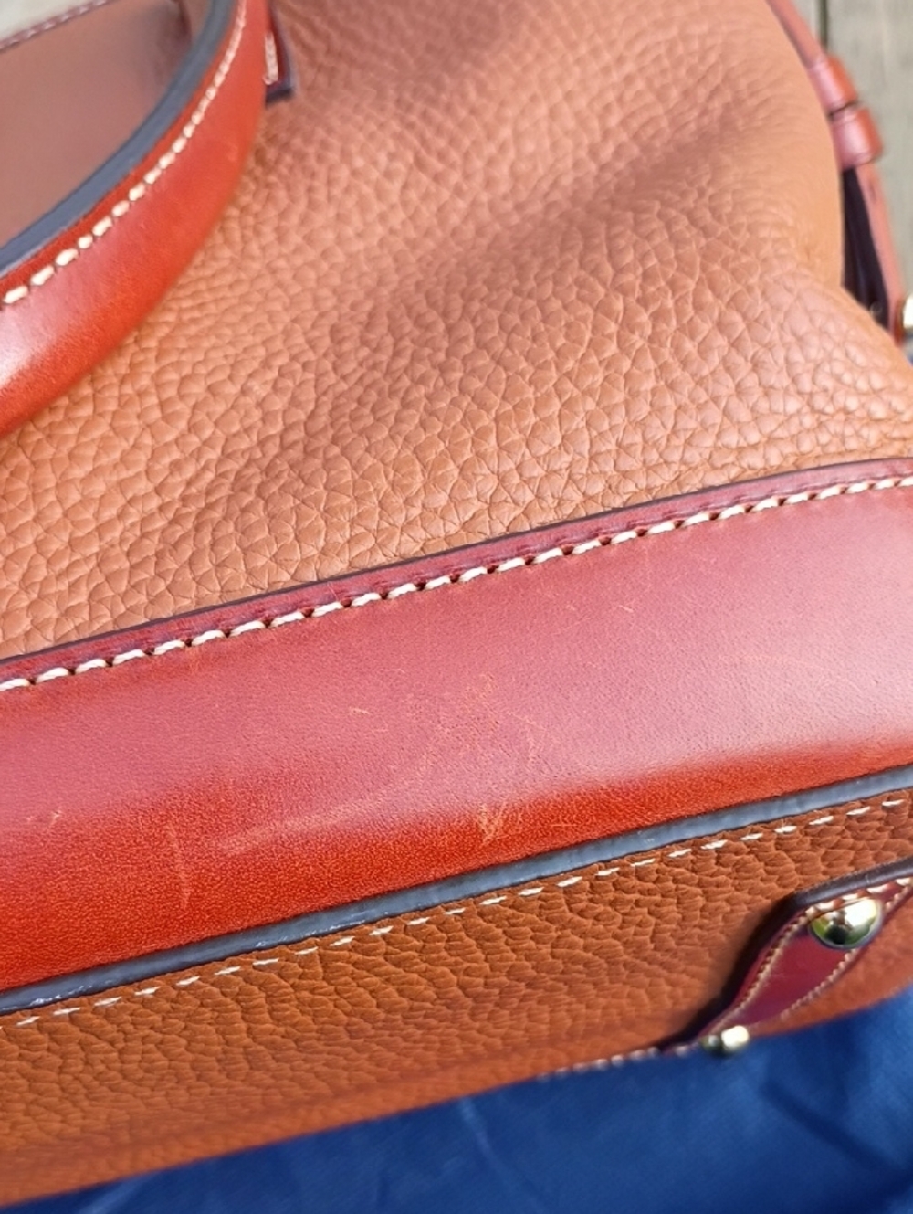 Dooney & Bourke Cognac Brown Pebbled Leather Satchel - Picture 12 of 14